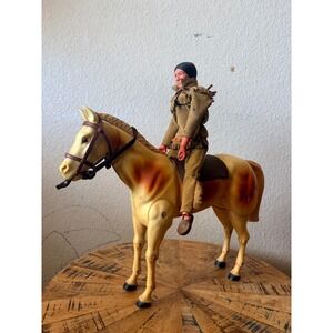 Vintage Marx Toys Johnny West Tonto Action Figure with Articulated Horse Toy